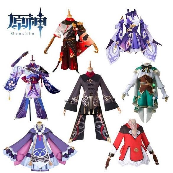 ''Terlaris" Genshin Impact Cosplay Costume Uniform Hutao Klee Raiden Shogun Keqing Qiqi Kaedehara Ka