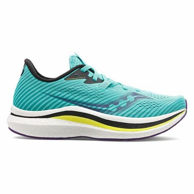Promo Saucony Endorphin Pro 2 Womens Road Running Shoes - Cool Mint / Acid