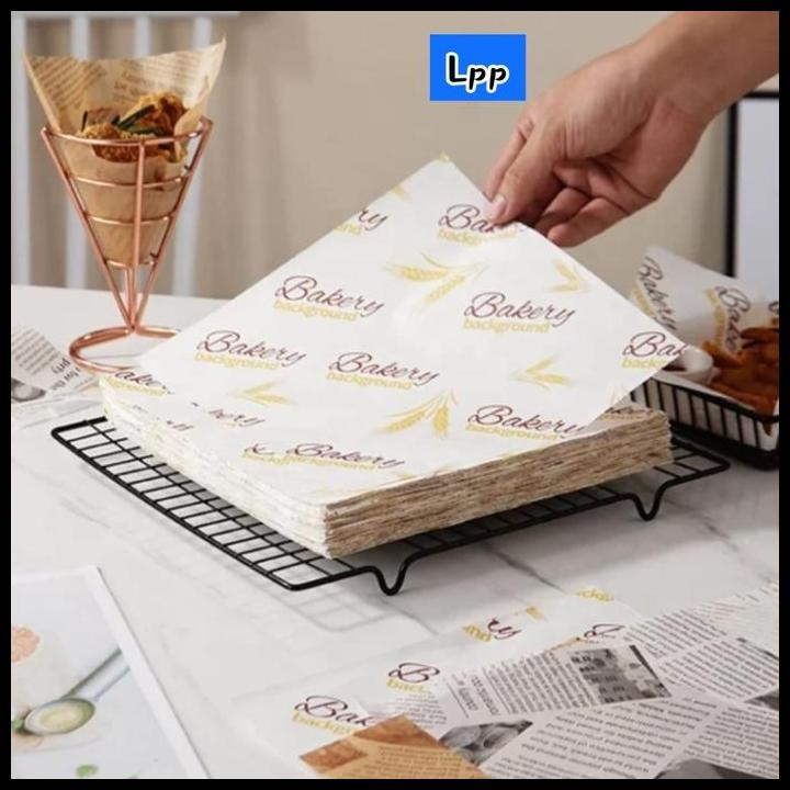 Terlaris kertas roti motif / wax paper / baking paper motif BAKERY GANDUM. Best Seller