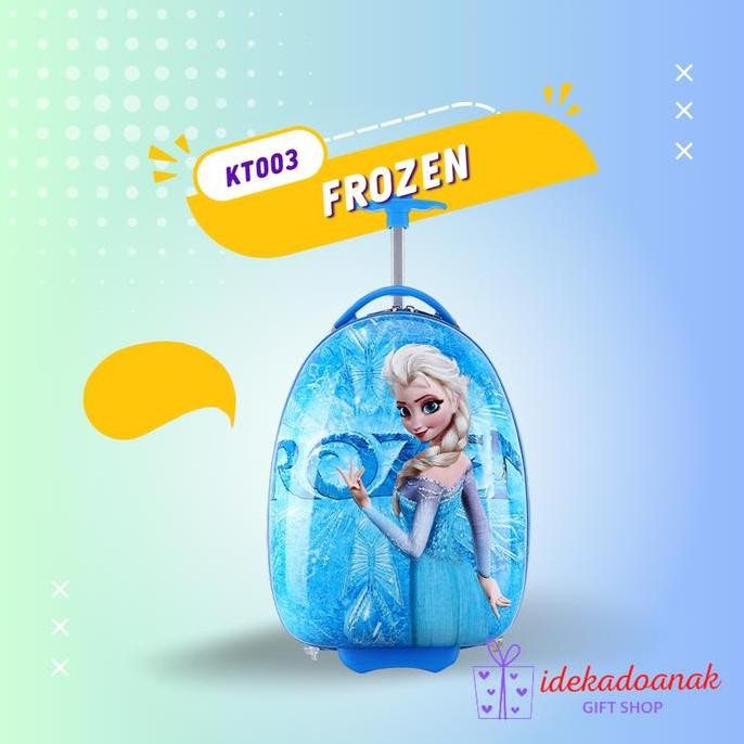 Tas Trolley Koper Telur 16 Inch Sekolah Anak Cewek Sd 2 Roda Frozen