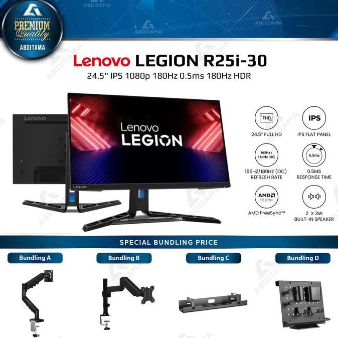 Premium Monitor LED LENOVO LEGION R25i-30 24.5 Inch IPS 1080p 180Hz 0.5ms 180Hz HDR