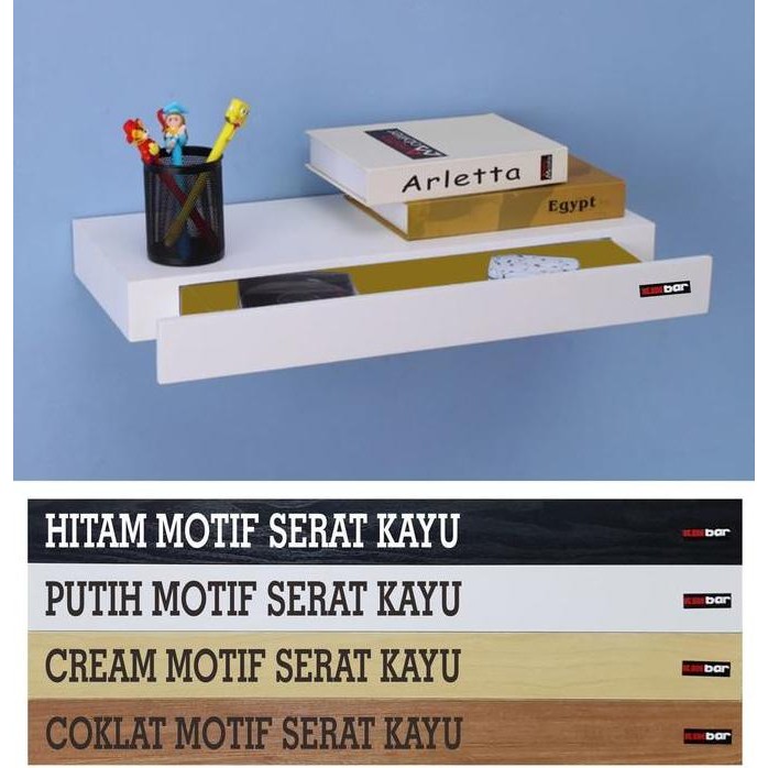 Spesial Ambalan Melayang 1 Laci 60Cm X 20Cm X 5.5Cm Kinbar