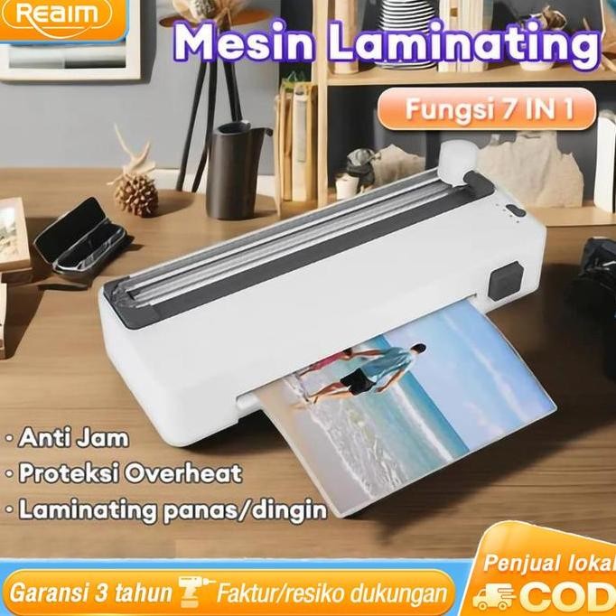 Terbaru Reaim Mesin Laminating 7 In 1 Laminator Bisa Laminating Panas Dan Laminasi Untuk Ktp, Ijasah
