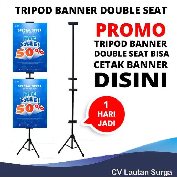 

Tripod Stand Banner Display 2 sisi (Max 2 Meter)