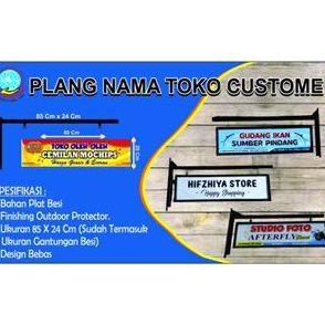 

Plang Nama Toko Custome 85 X 24 Cm Dengan Frame Besi