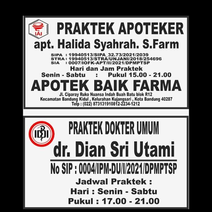 

plang nama JALAN TOKO DOKTER akrilik 50 x 50 cm BOLAK BALIK