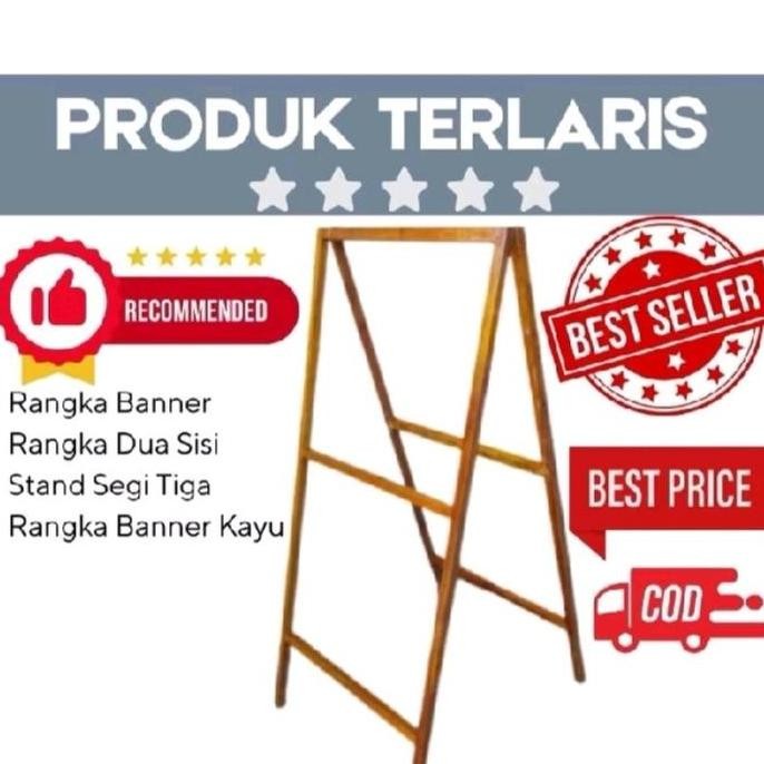 

Stand Banner 2 Sisi Ukuran T 80 cm x L 50 cm Kayu Includ+Sekrup Tahan Lama - Putih backdrop