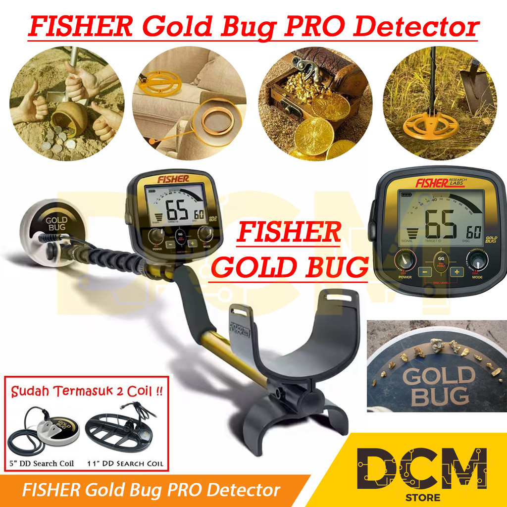 FISHER Gold Bug Pro Gold Silver Metal Detektor Detector Emas Logam ORI