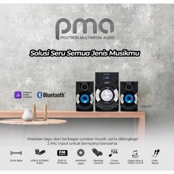 Polytron Speaker Bluetooth Pma 9527 Pma9527 Pma-9527 New Stok