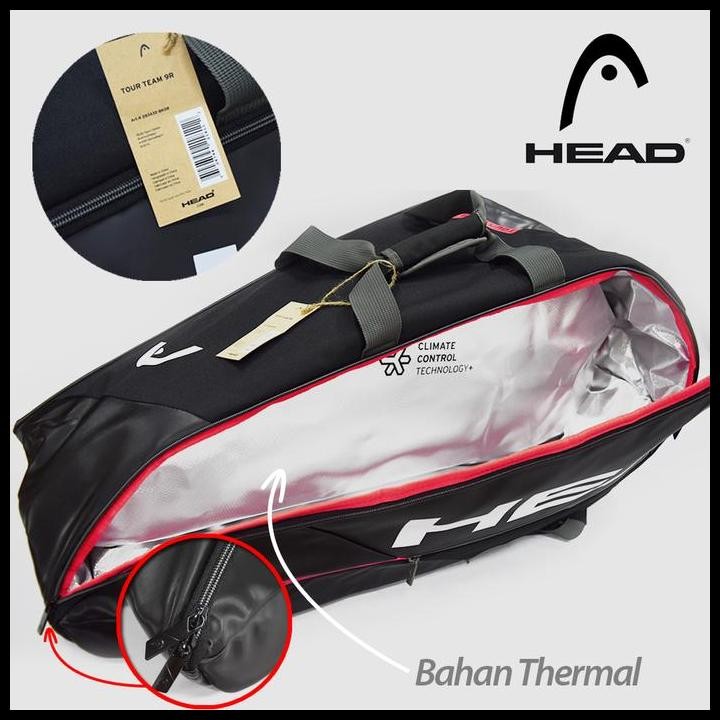 Tas Raket Tenis Head Tour Team 9R Bkor Original Best Seller