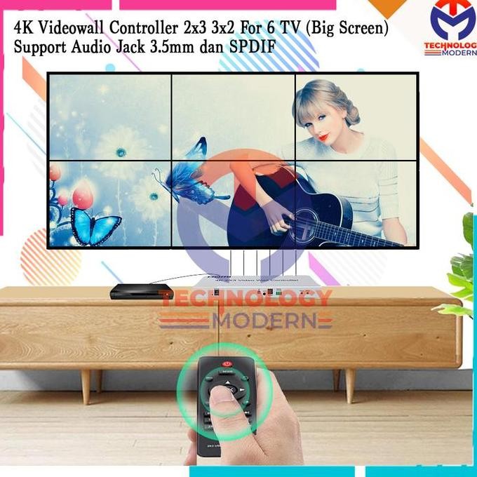 Hdmi Video Wall Controller 2X3 3X2 Support Loop Out & Jack Audio 3.5Mm New Stok