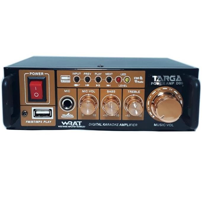 Power Amplifier Targa D-06 Ampli Mini Bluetooth Stereo Karaoke New Stok
