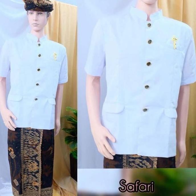 BUSANA ADAT BALI PRIA KEMEJA SAFARI PAKAIAN ADAT BALI PRIA