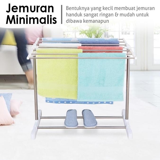 RAK JEMURAN HANDUK GANTUNGAN HANDUK PAKAIAN TERMURAH RAK JEMURAN HANDUK STAINLEES GANTUNGAN LIPAT SE