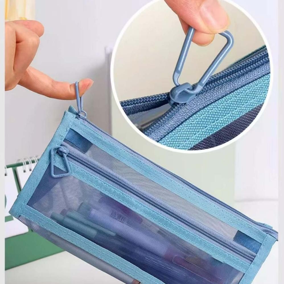 

[original] (cod) tempat pensil bentuk segitiga bahan mesh transparan kapasitas besar untuk pelajar lapisan ganda tiga dimensi [terlaris] [terbaik]