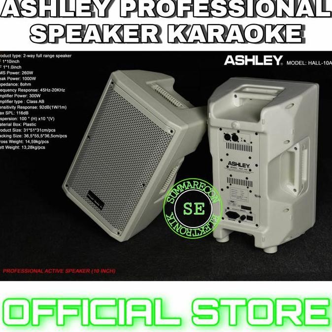 Speaker Aktif 10 Inch Original Ashley Hall 10A Speaker Karaoke New Stok