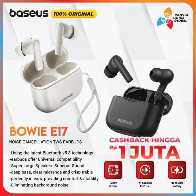 Baseus Bowie E17 Tws Earphone Bluetooth Earbuds Bloetooth Erphone - Headset Henset New Stok