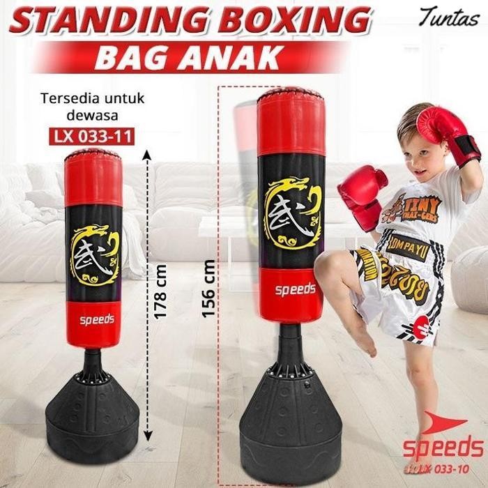 Baru Speeds Samsak Tinju 1,56M Boxing Latihan Tinju Berdiri Punching Bag Dewasa Anak Muaythai Boxing