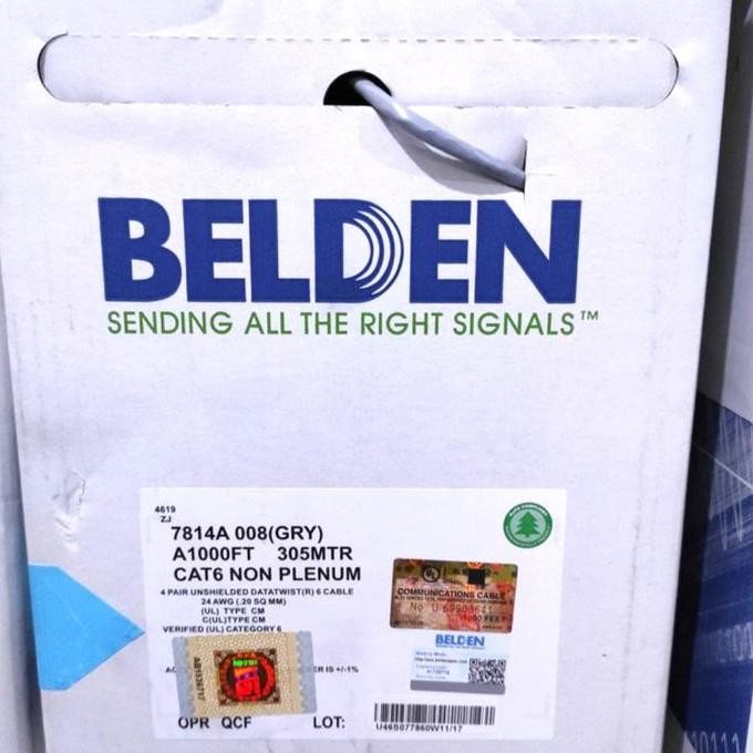 Kabel Utp Cat 6 Belden | Kabel Belden Cat 6 | Kabel Lan 1 Rol New Stok