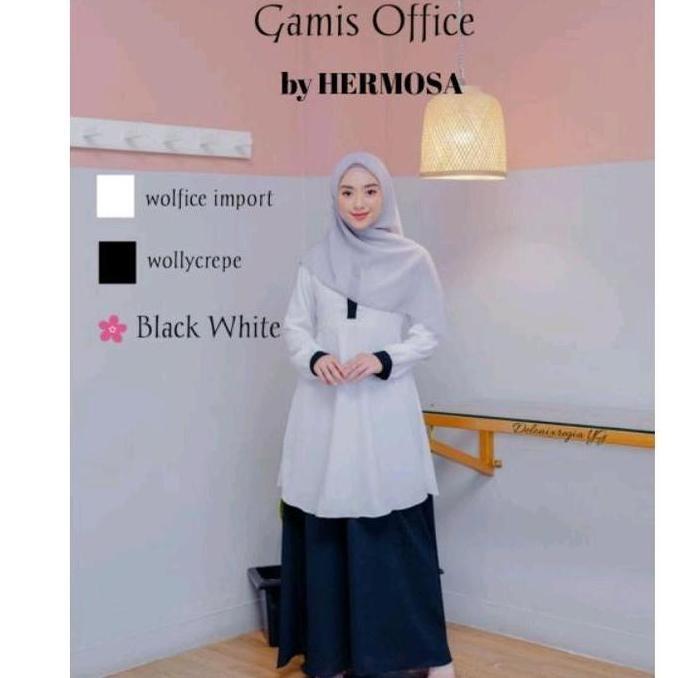 Tersedia [Gamis kantor pdh hermosa] gamis office hermosa/gamis kantor/gamis pns/Gamis kantor hitam p