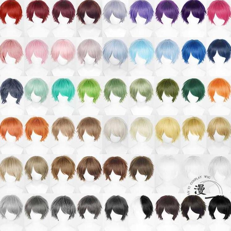 [Ready JKT] Ywailisi - Base Male Wig 30 Cm - Wig Cowok Pendek AST