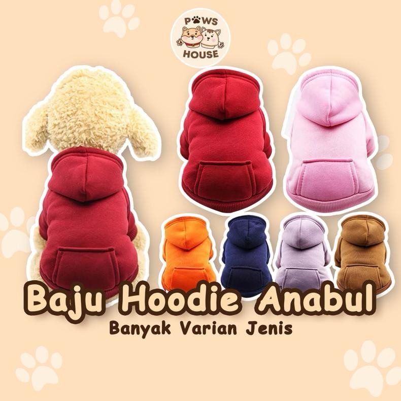 (Terbaru) Baju Anjing Lucu Kecil Besar Poodle Jantan Betina Bentuk Hoodie (Terlaris)