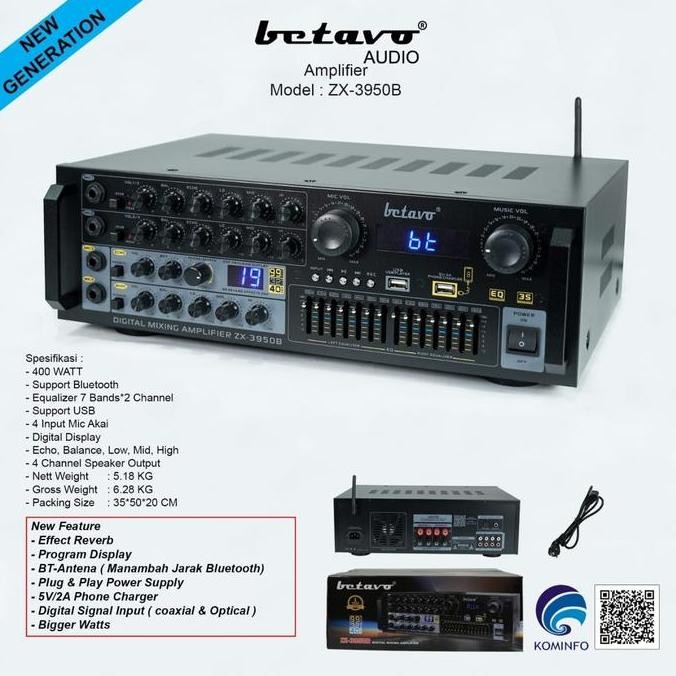 Amplifier Karaoke Betavo Zx 3950B Original Amplifier Karaoke New Stok