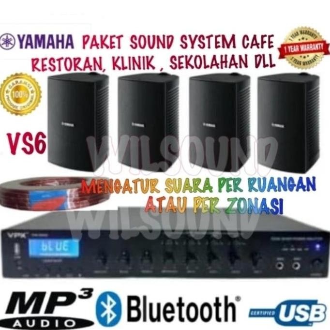 Paket Sound System Cafe Restoran Klinik Aula Yamaha Vs6 Ori 4 Speaker New Stok