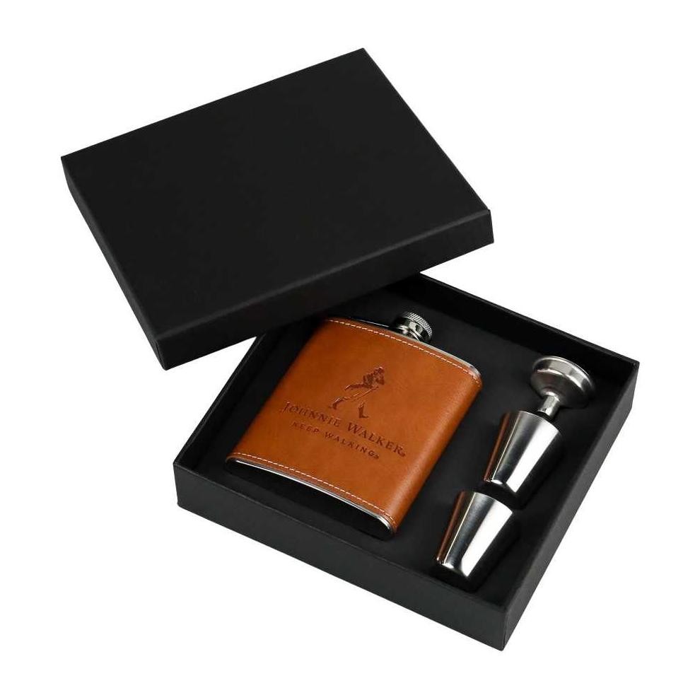 (Terbaru) Botol Anggur 7oz Kulit Pu, Botol Wiski Stainless Steel, Botol Alkohol, Vodka, dan Kantong 