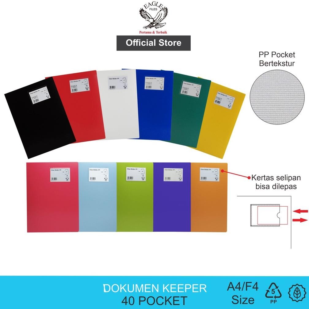 

Dokumen Keeper / Clear Holder / Document Keeper / Display Book EAGLE A4 / F4 40 Pocket MAP File Dokumen