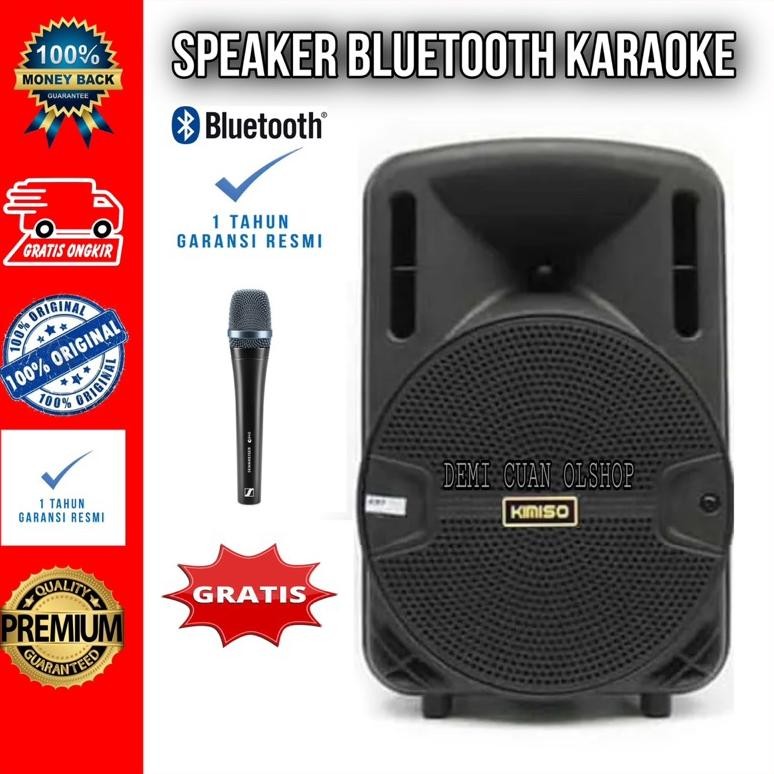 SPEAKER BLUETOOTH KARAOKE UKURAN BESAR FREE MIC FULL BASS KIMISO / SALON BLUETOOTH KARAOKE MURAH / S