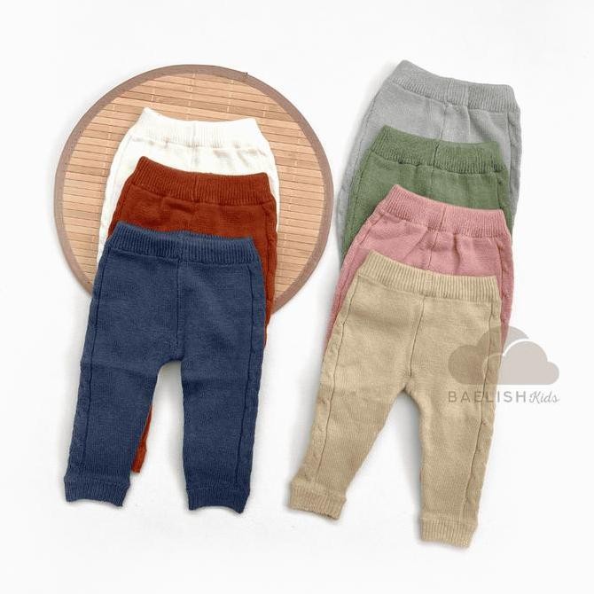 Tersedia Baelish - Legging Rajut Bayi Newborn / Celana Leging Anak / Stretch Knit Premium Baby