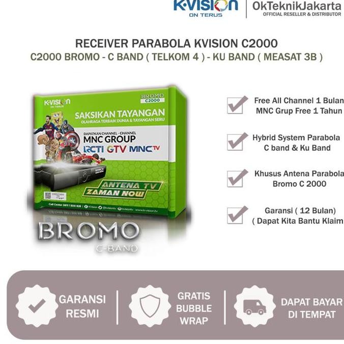 RECEIVER PARABOLA K-VISION BROMO C2000 HD C BAND