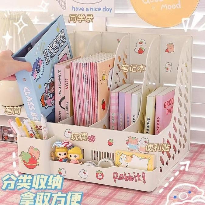

Rak Buku Sekat - Penyimpanan Barang Pena - Desk Organizer Aesthetic