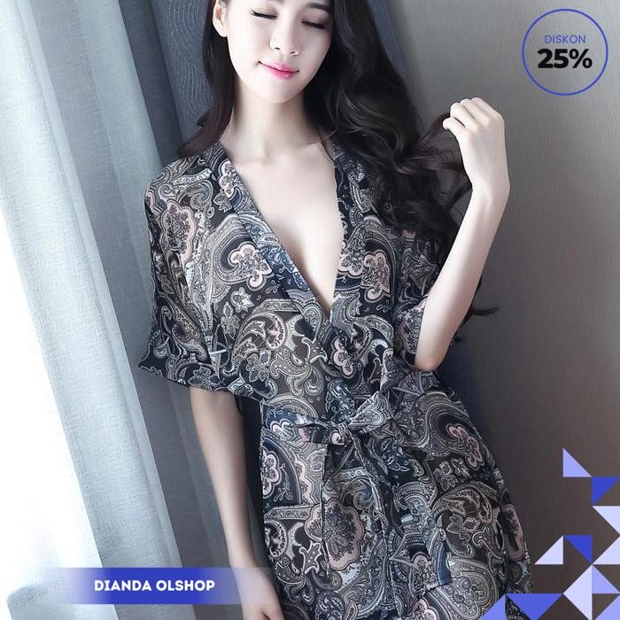 LINGERIE KIMONO BAJU TIDUR SEXY WANITA LINGERIES PIYAMA MOTIF BATIK TERLARIS