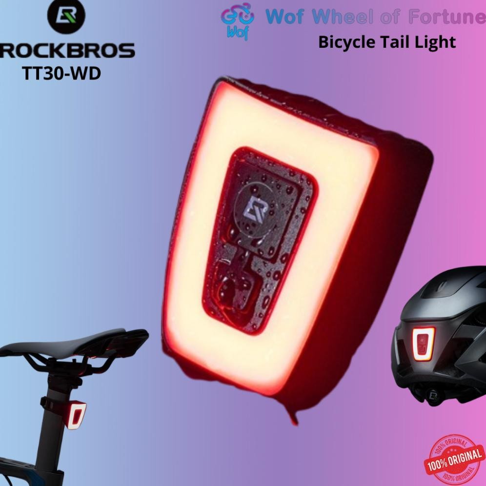 ROCKBROS TT 30 WD Lampu Belakang Hel Sepeda Bicycle Bike Helmet Rear Light Lamp Anti Air - TT30-WD