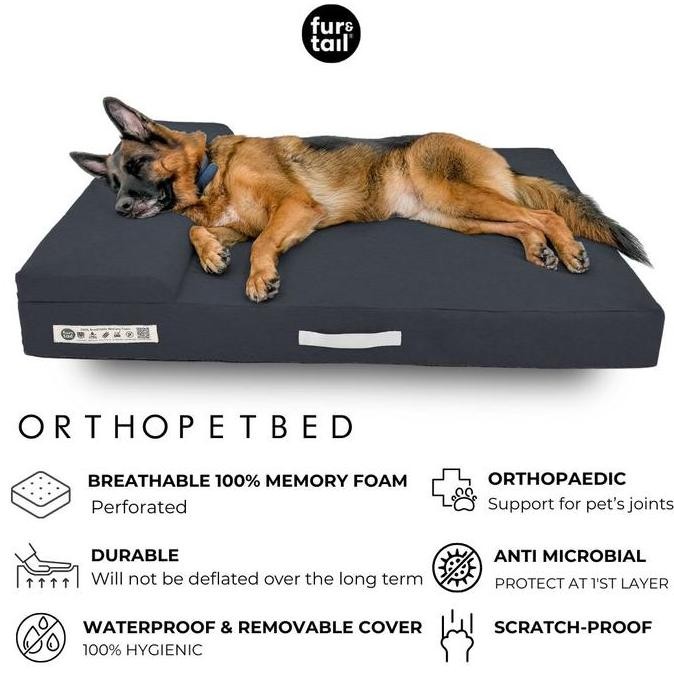 Fur&Tail Orthopetbed - Waterproof Pet Bed. Dog Bed. Kasur Anjing, Bantal Anjing. Tempat Tidur Anjing