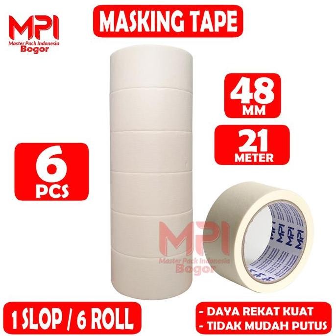 

Promo 1 Slop ( 6 Roll ) - Lakban Kertas 45Mm X 21 Meter - Masking Tape 45Mm X 21 M - Master Pack Indonesia Bogor