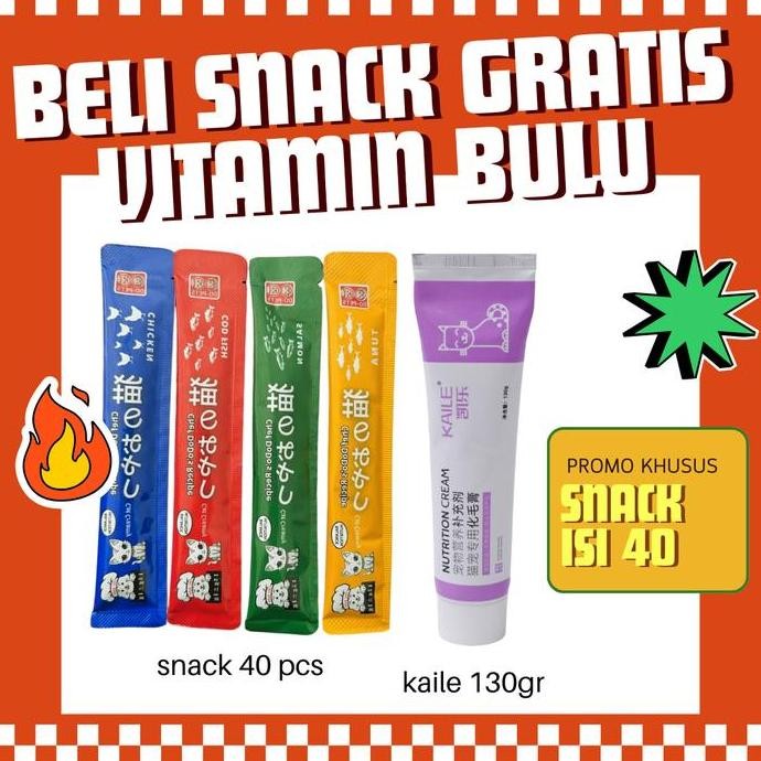 pawpediastore COMBO PENUMBUH BULU Cat creamy ft vitamin kaile Makanan Basah Kucing Murah Penggemuk C