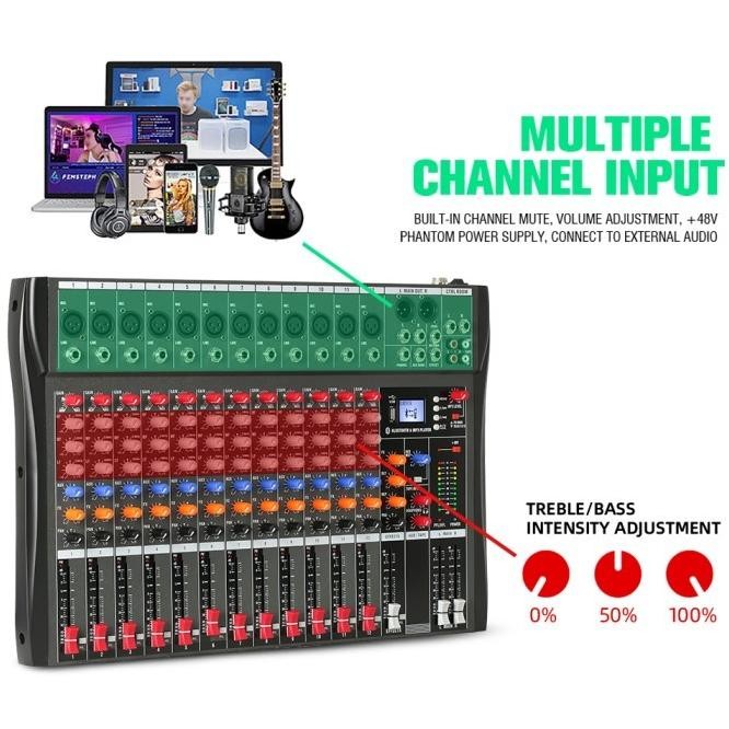 MK. CT120S PENGADUK AUDIO PROFESIONAL 12SALURAN MIXER EFEK GEMA