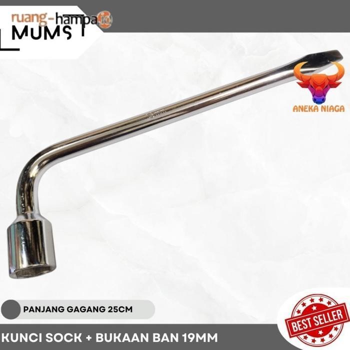 Promo Kunci Roda Mobil Uk Socket 19 Mm Kunci Shock L Mobil 19Mm + Bukaan Ban