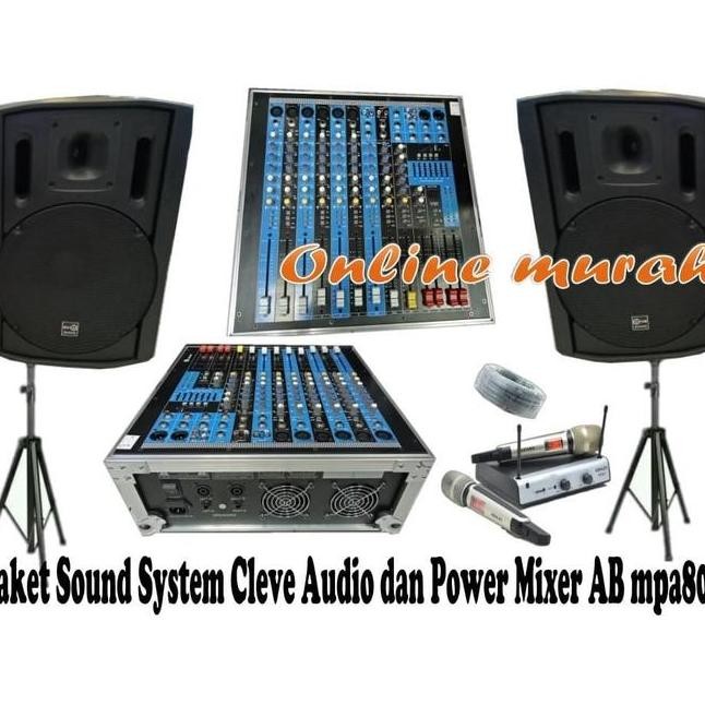 PAKET SOUND SYSTEM CLEVE AUDIO 15INCH DAN POWER MIXER AB MPA800