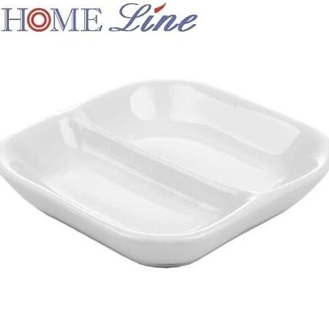 (Expert) Piring Tempat Sambal Kecap Sekat 2 Keramik Home