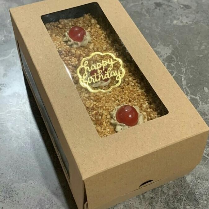 (Expert) Dus kue box kue kotak kue bolu gulung box roll cake ukuran 22x12x10cm