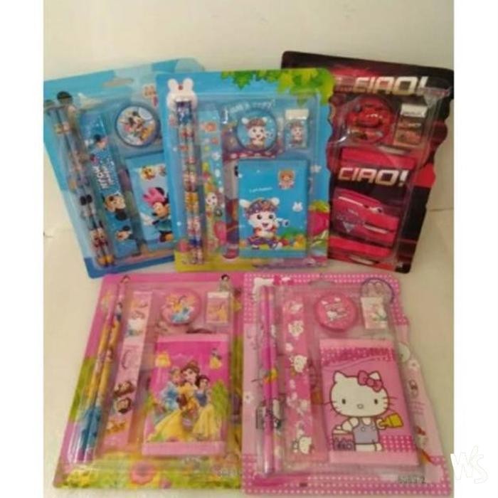 

MURAH ALAT TULIS PAKET 8089 SET PAKET BERGAMBAR DOMPET PENSIL PENGHAPUS ANAK