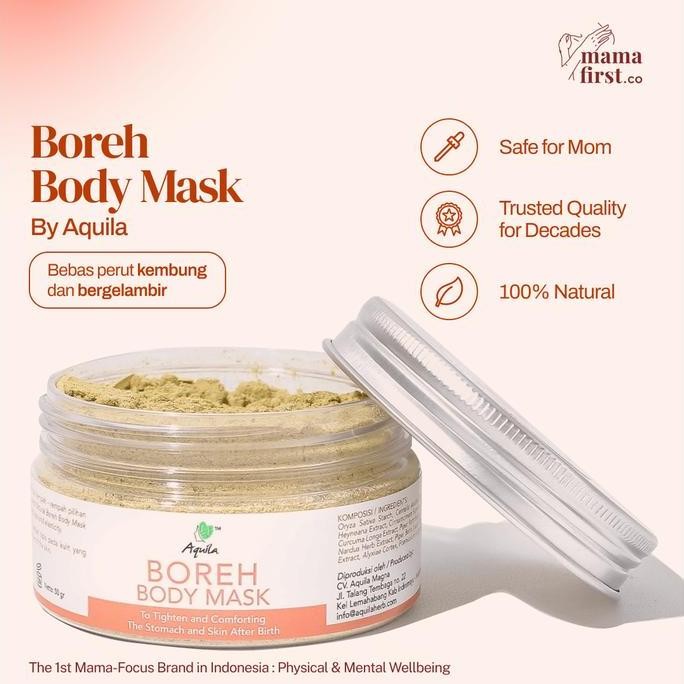 Boreh Body Mask|Boreh Pasca Melahirkan|Herbal | Tapel Perut | AQUILA