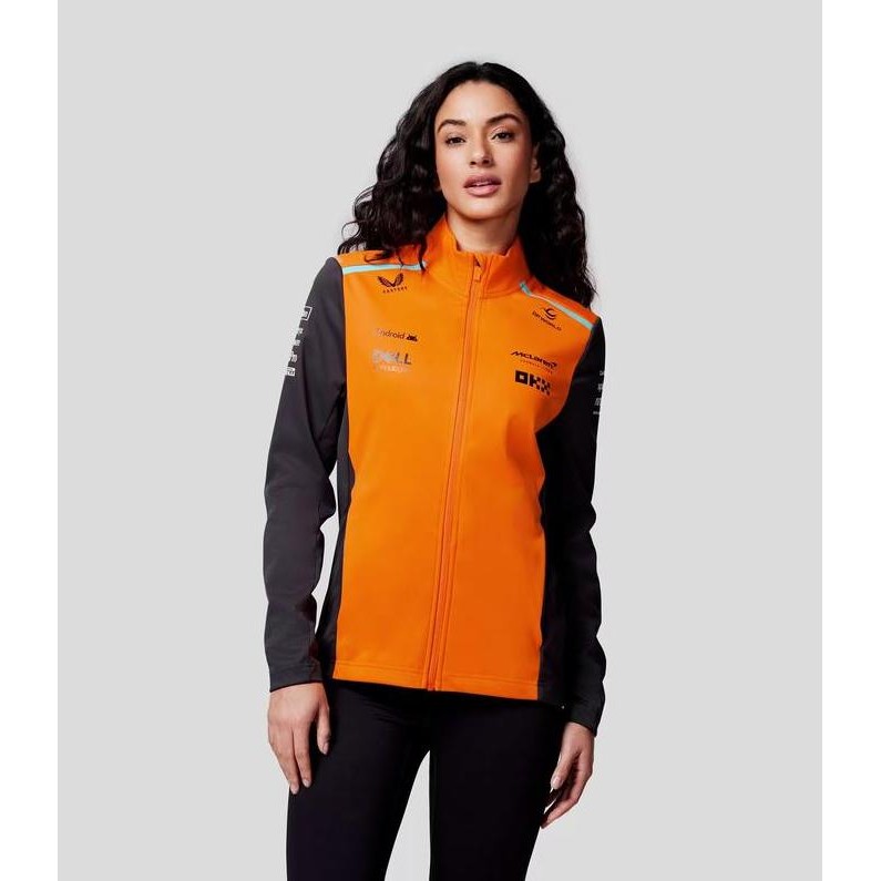 McLaren F1 2024 Womens Team Soft Shell Jacket. Jaket Wanita