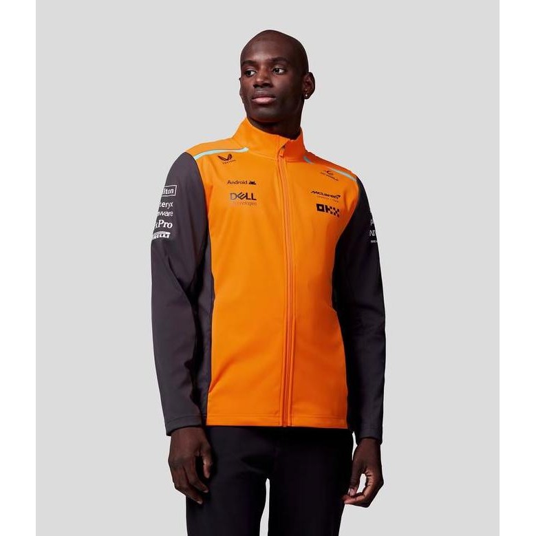 McLaren F1 2024 Mens Team Soft Shell Jacket. Jaket Pria