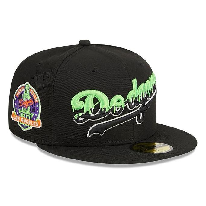 LA Dodgers Drip Black 59FIFTY Cap New Era. Topi Unisex
