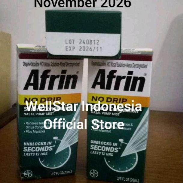 NEW Germany Afrin Nasal Spray 20ml No Drip. Hidung jadi plong